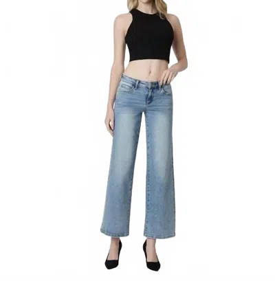 Vervet By Flying Monkey Gem Low Rise Wide Leg Jeans In Medium Wash In Multi