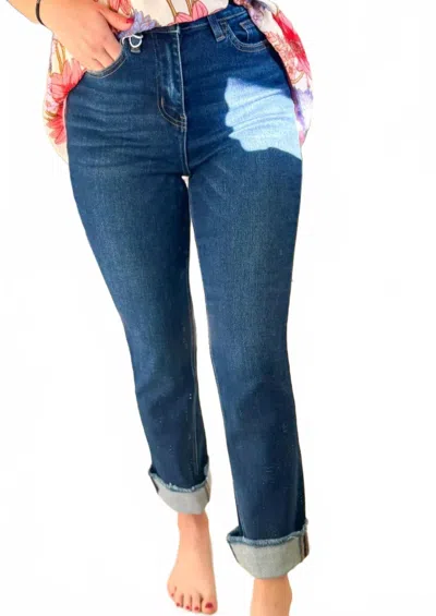 Vervet By Flying Monkey Growing Light High Rise Vervet Denim Jeans In Dark Blue