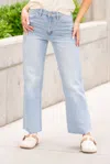Vervet By Flying Monkey High Rise 90s Vintage Straight Jeans In Salt Flats In Multi