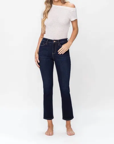 Vervet By Flying Monkey High Rise Ankle Straight Jeans In Blue