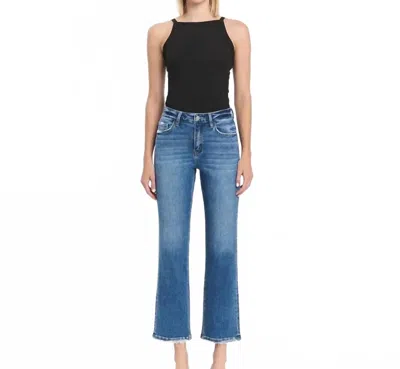 Vervet By Flying Monkey High Rise Ankle Straight Jeans In Blue