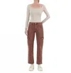 Vervet By Flying Monkey High Rise Ankle Straight Jeans In Red Brick In Multi