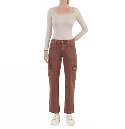 Vervet By Flying Monkey High Rise Ankle Straight Jeans In Red Brick In Multi