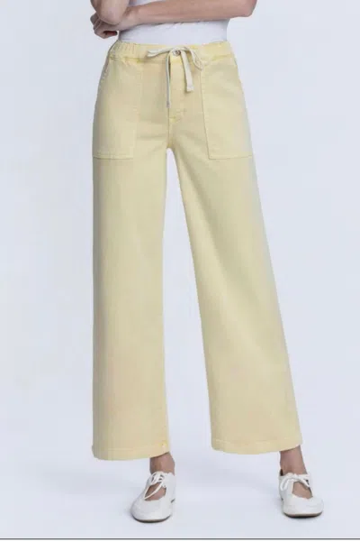 Vervet By Flying Monkey High Rise Baggy Wide Leg Jeans In Sundress In Yellow
