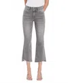 Vervet By Flying Monkey High Rise Bootcut Cropped Jeans In Renato In Gray