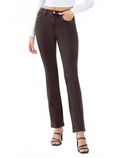 Vervet By Flying Monkey High Rise Bootcut Jeans In Coffee In Brown