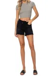 Vervet By Flying Monkey High Rise Criss Cross Stretch Shorts In Black In Black