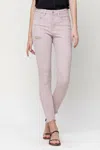 Vervet By Flying Monkey High Rise Crop Skinny Jean In Peony In Red