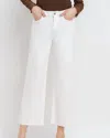 Vervet By Flying Monkey High Rise Crop Wide Leg Denim Jeans In White In White