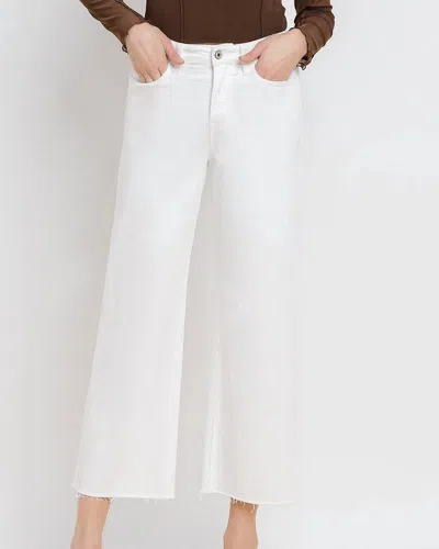 Vervet By Flying Monkey High Rise Crop Wide Leg Denim Jeans In White