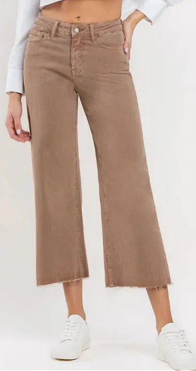 Vervet By Flying Monkey High Rise Crop Wide Leg Jeans - Plus In Chocolate Malt