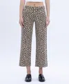 Vervet By Flying Monkey High Rise Crop Wide Leg Jeans In Leopard Print In Animal Print