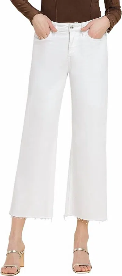 VERVET BY FLYING MONKEY HIGH RISE CROP WIDE LEG JEANS IN OPTIC WHITE