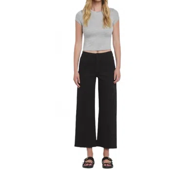 Vervet By Flying Monkey High Rise Crop Wide Leg Plus Size Jeans In Black