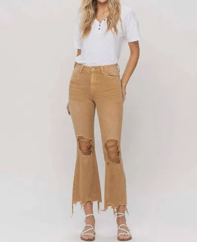 Vervet By Flying Monkey High Rise Cropped Jean In Vintage Camel