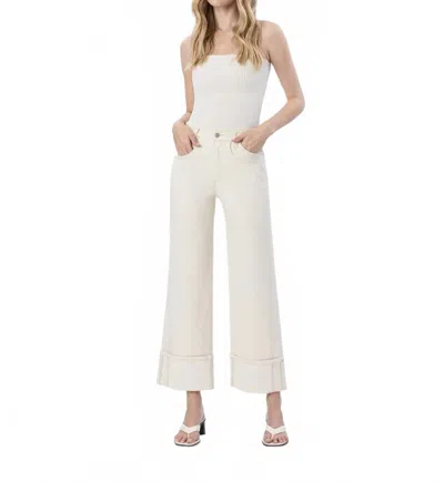 Vervet By Flying Monkey High Rise Cuffed Wide Leg Jeans In Radiant Symphony In Neutral