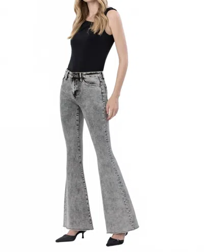 Vervet By Flying Monkey High Rise Flare Jean In Brown Acid In Gray
