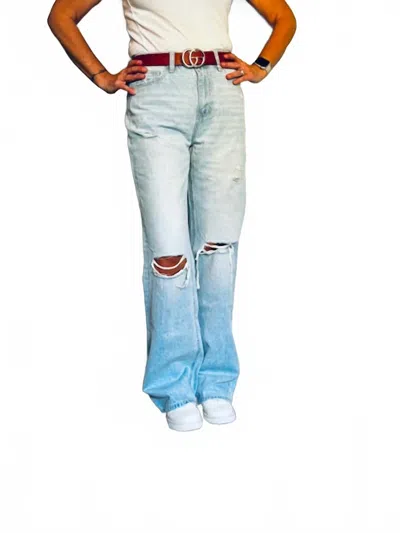 Vervet By Flying Monkey High Rise Flare Jeans In Vintage In Blue