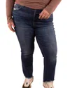 Vervet By Flying Monkey High Rise Frayed Hem Flare Jean In Dark Wash In Blue
