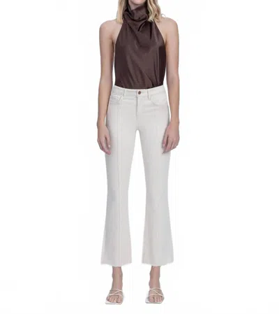 Vervet By Flying Monkey High Rise Seam Speckled Detail Bootcut Jeans In Natural In Multi