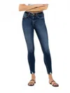 Vervet By Flying Monkey High Rise Skinny Jeans In Dark Wash In Blue