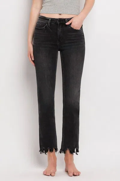 Vervet By Flying Monkey High Rise Slim Straight Jean In In A Bottle In Black
