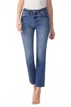 Vervet By Flying Monkey High Rise Slim Straight Jeans In Blue In Blue
