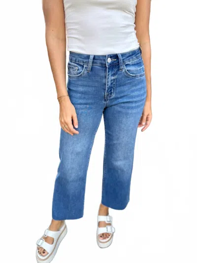 Vervet By Flying Monkey High Rise Slim Wide Jeans In Blue