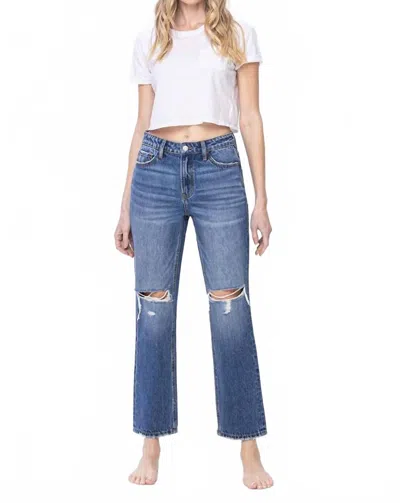 Vervet By Flying Monkey High Rise Straight Leg Jeans In Inviolate In Blue