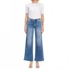 Vervet By Flying Monkey High Rise Trouser Wide Leg Jeans In Medium In Blue