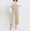 Vervet By Flying Monkey High Rise Wide Crop Jeans In Doeskin