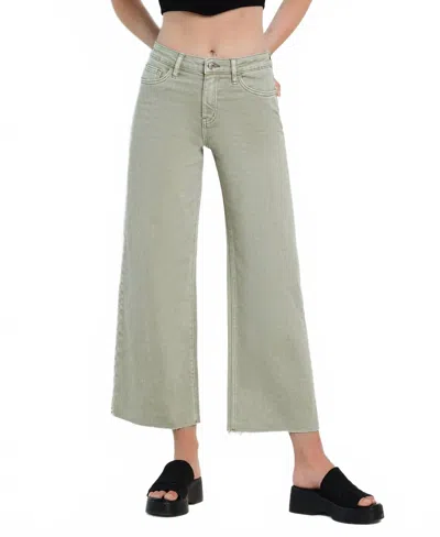 Vervet By Flying Monkey High Rise Wide Leg Jeans In Swamp