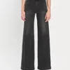Vervet By Flying Monkey Openness High Rise Rhinestone Detail Slim Wide Jeans In Black In Multi