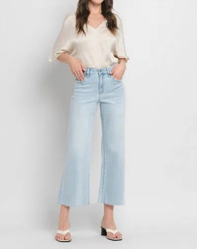 Vervet By Flying Monkey Hr Wide Leg Jeans In Light Blue