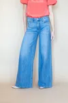 Vervet By Flying Monkey Infinite Motion Extra Wide Leg Jeans In Blue
