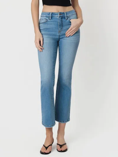 Vervet By Flying Monkey Isla High Rise Kick Flare Jeans In Medium Wash In Multi