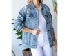 Vervet By Flying Monkey Jacket Curvy Distressed In Medium Wash In Multi