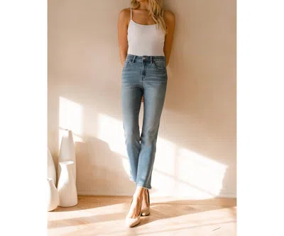 Vervet By Flying Monkey Jeanne Crop Slim Straight Denim In Perfect For Now In Blue