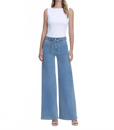 Vervet By Flying Monkey Jesse High Rise Palazzo Jean In Medium In Blue