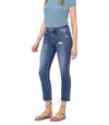 Vervet By Flying Monkey Jessel Mid Rise Crop Slim Straight In Dark-hued In Blue
