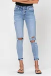 Vervet By Flying Monkey Jill High Rise Stretchy Skinny Jeans In Medium Wash