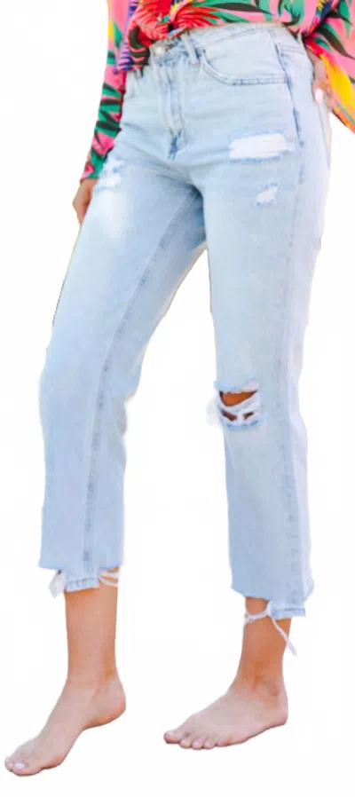 Vervet By Flying Monkey Kassie Boyfriend Jeans In Light In Blue