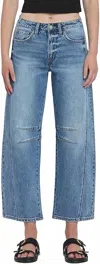Vervet By Flying Monkey Kate High Rise Barrel Jean In Medium Wash In Blue