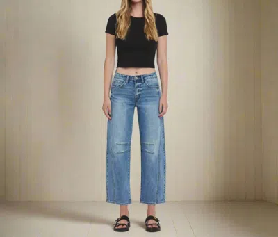 Vervet By Flying Monkey Kate High Rise Barrel Leg Jeans In Tingle In Multi