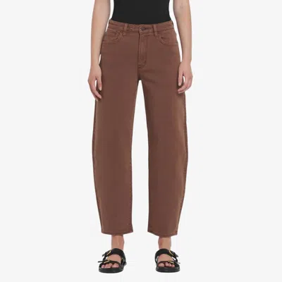 Vervet By Flying Monkey Katie Barrel Jeans In Brown