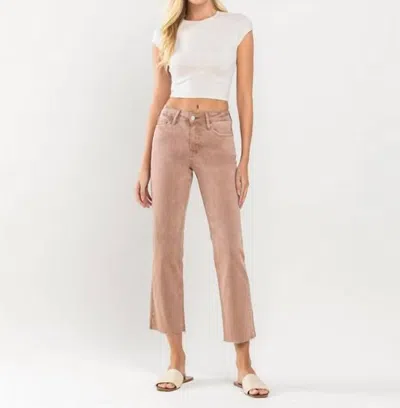 Vervet By Flying Monkey Leading Mid Rise Stretch Straight Jeans In Brown/khaki In Multi