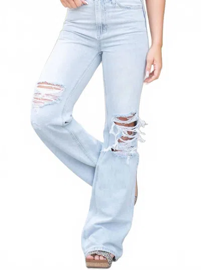 Vervet By Flying Monkey Leslie 90's Vintage Flare Jean In Light Blue