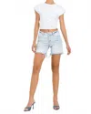 Vervet By Flying Monkey Loretta Mid Shorts In Appreciation In Blue