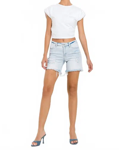 Vervet By Flying Monkey Loretta Mid Shorts In Appreciation In Blue