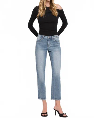 Vervet By Flying Monkey Louise Mid Rise Straight Leg Denim In Blue
